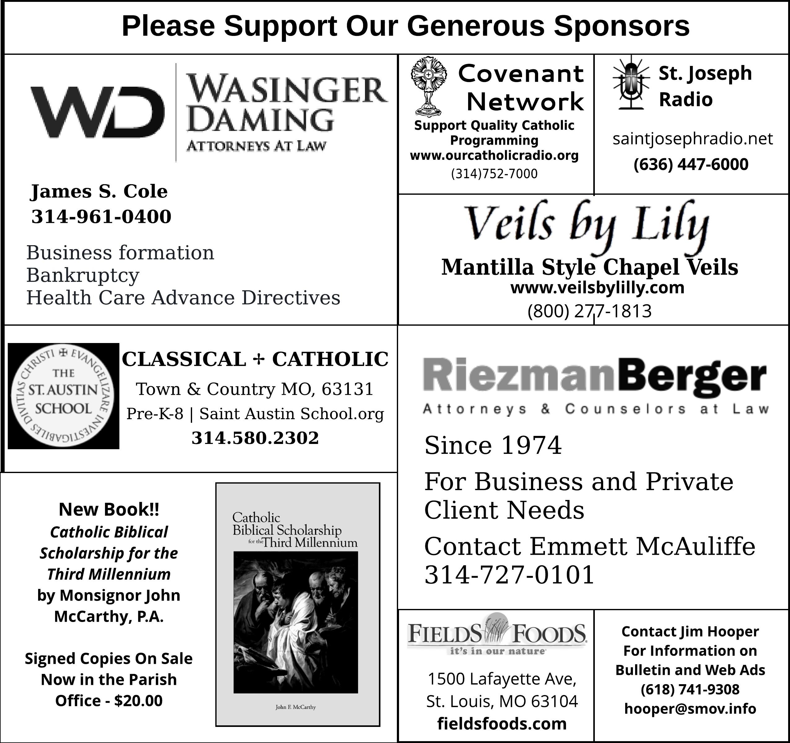 Our Generous Sponsors